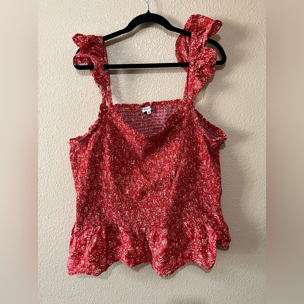 Madewell Smocked Peplum Top size 24W